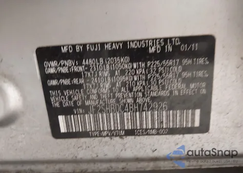 2011 Subaru Forester 2.5X Premium from USA, damaged, VIN JF2SHBDC4BH742926